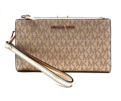 michael kors jet set wristlet gold|mk double zip wristlet.